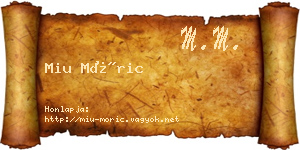 Miu Móric névjegykártya